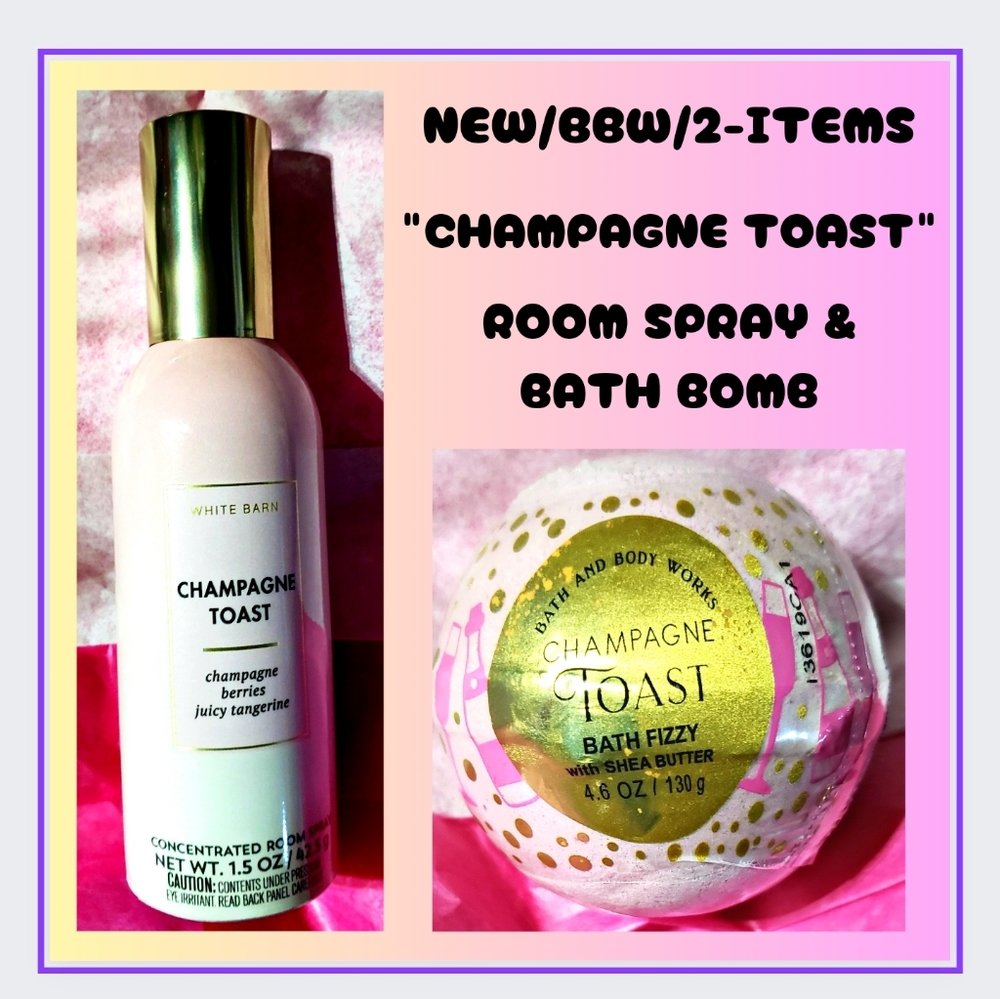🔥CHAMPAGNE TOAST / 2-ITEMS ROOM SPRAY & BATH BOMB FIZZY